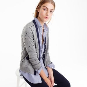 J.Crew Gray Harlow Star Cardigan Sweater